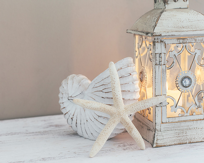 Beach home décor for the summer months.